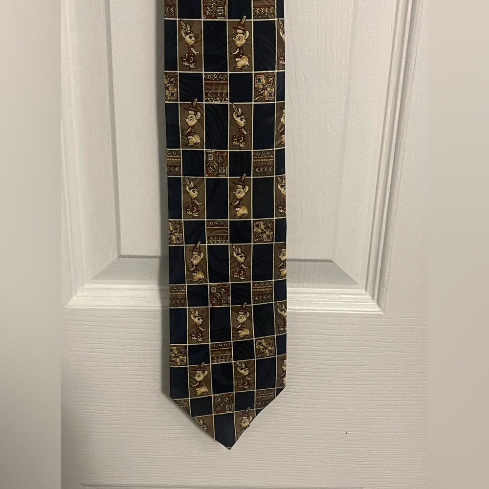 Baggio Black and Gold Geometric Silk Tie